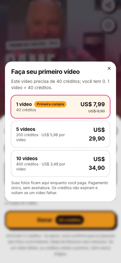 Botão Gerar do Dame Hombro IA com o preço em créditos